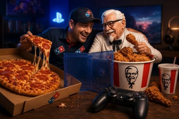 跨界玩梗！KFC与达美乐硬核嘲讽索尼取消实体游戏